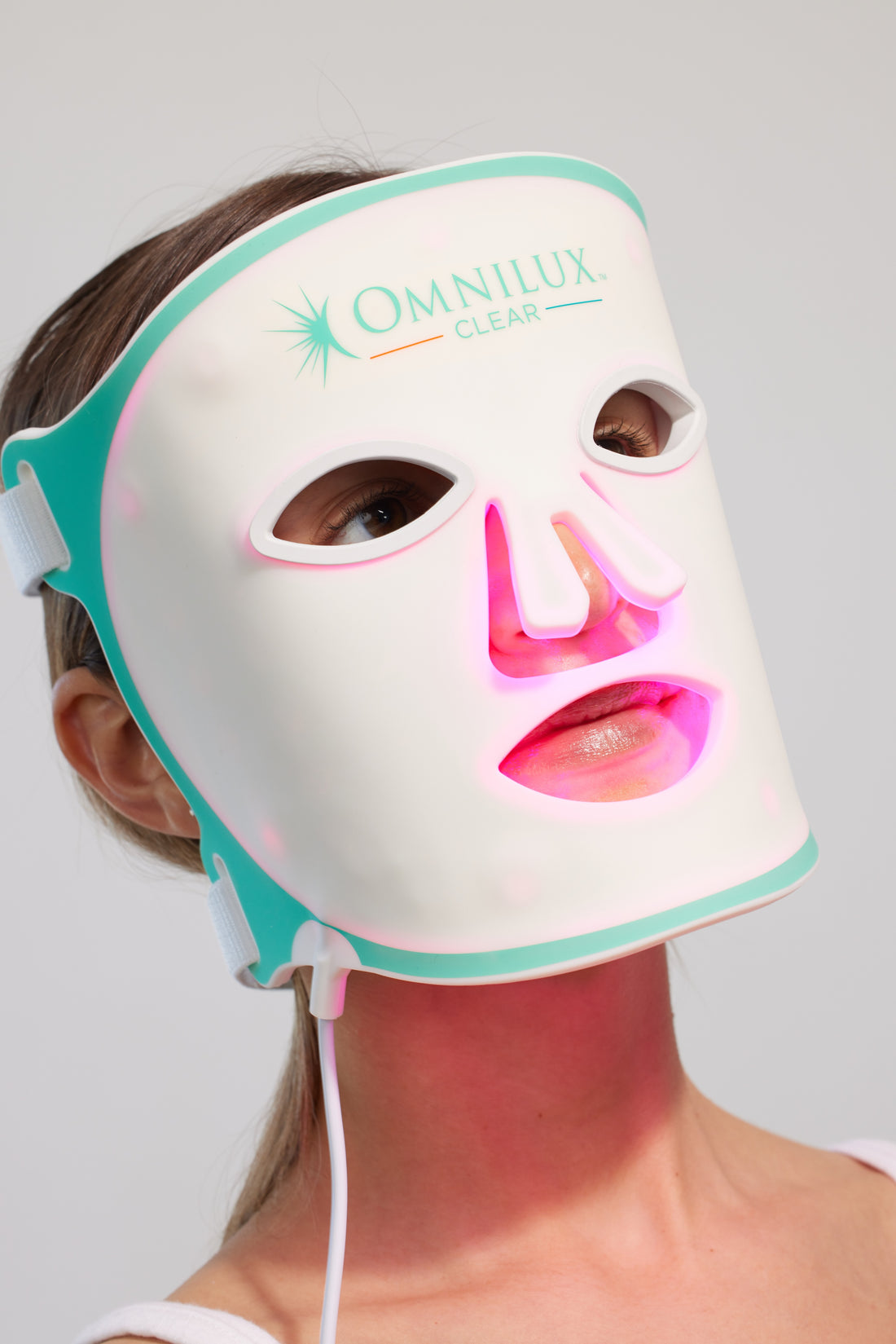 Blue and red light therapy Omnilux Clear flexible silicone mask